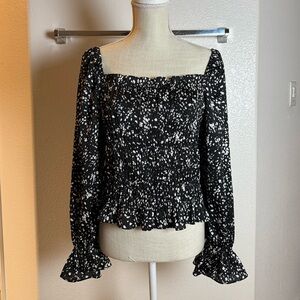 A New Day Black and White Patterned Blouse